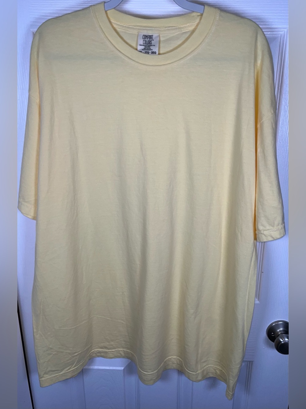 Men’s Comfort Colors Solid Short Sleeve T-Shirt Yellow Heavyweight 100% Cotton